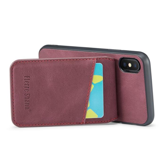 FIERRE SHANN - FIERRE SHANN iPhone XS Max Fodral PU Läder - Röd