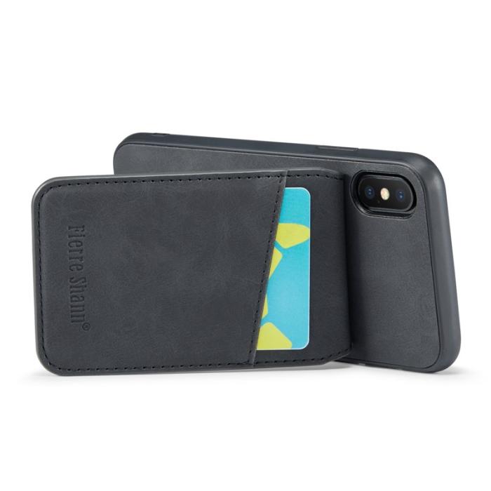 FIERRE SHANN - FIERRE SHANN iPhone XS Max Fodral PU Läder - Svart