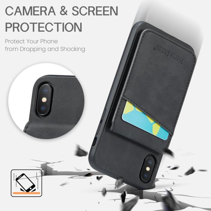 FIERRE SHANN - FIERRE SHANN iPhone XS Max Fodral PU Läder - Svart