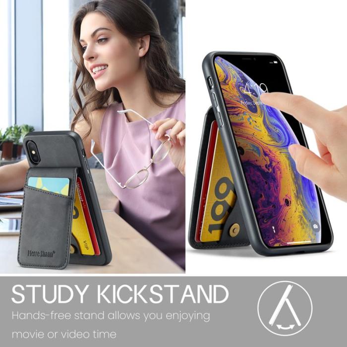 FIERRE SHANN - FIERRE SHANN iPhone XS Max Fodral PU Läder - Svart