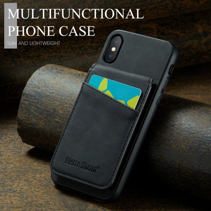 FIERRE SHANN - FIERRE SHANN iPhone XS Max Fodral PU Läder - Svart