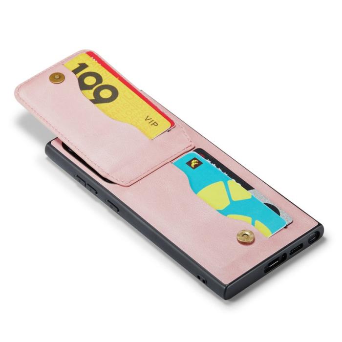 FIERRE SHANN - FIERRE SHANN Kickstand Fodral Samsung Galaxy S22 Ultra 5G Äkta läder - Pink