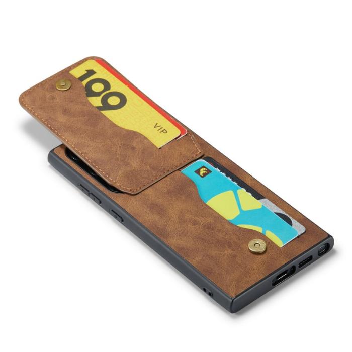 FIERRE SHANN - FIERRE SHANN Kickstand Fodral Samsung Galaxy S22 Ultra 5G - Brun