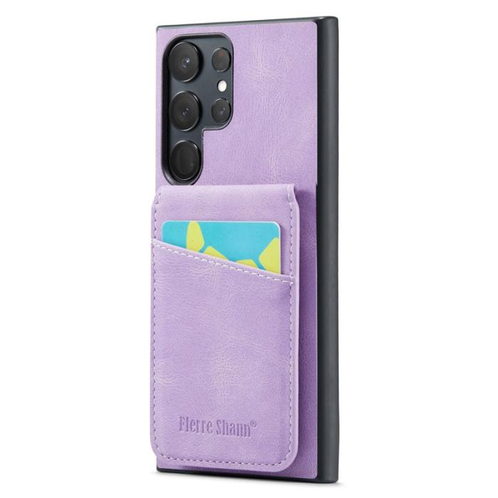 FIERRE SHANN - FIERRE SHANN Kickstand Fodral Samsung Galaxy S22 Ultra 5G - Lila