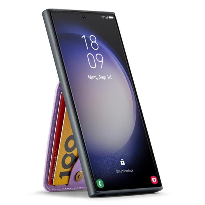 FIERRE SHANN - FIERRE SHANN Kickstand Fodral Samsung Galaxy S22 Ultra 5G - Lila