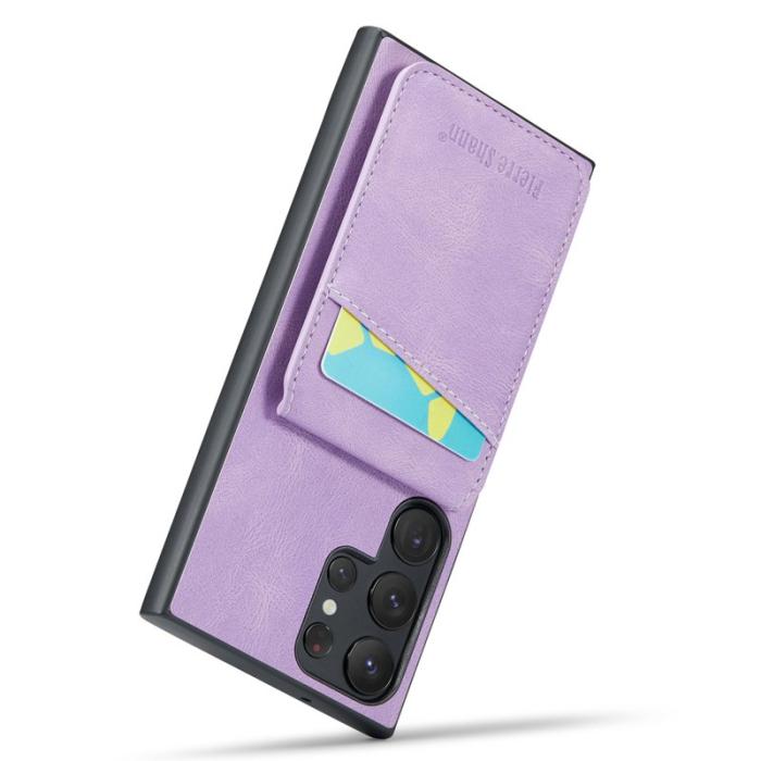 FIERRE SHANN - FIERRE SHANN Kickstand Fodral Samsung Galaxy S22 Ultra 5G - Lila