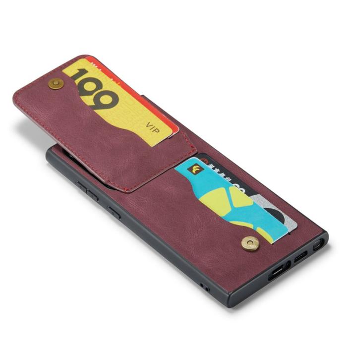 FIERRE SHANN - FIERRE SHANN Kickstand Fodral Samsung Galaxy S22 Ultra 5G - Röd