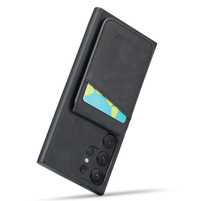 FIERRE SHANN - FIERRE SHANN Kickstand Fodral Samsung Galaxy S22 Ultra 5G - Svart