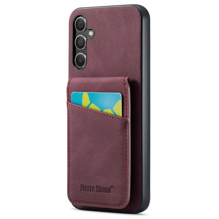 FIERRE SHANN - FIERRE SHANN Samsung Galaxy A14 Fodral PU Läder - Röd