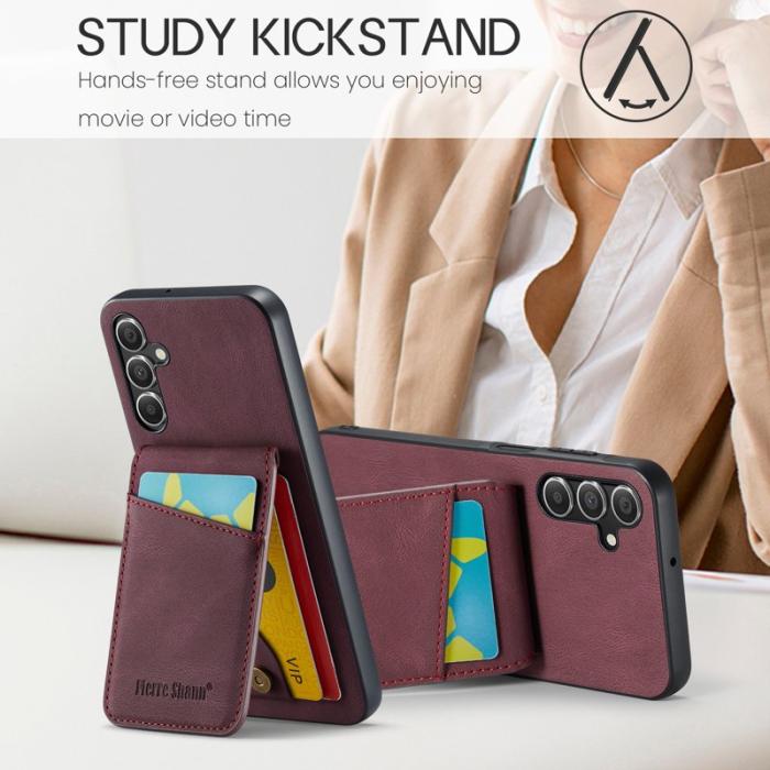 FIERRE SHANN - FIERRE SHANN Samsung Galaxy A14 Fodral PU Läder - Röd