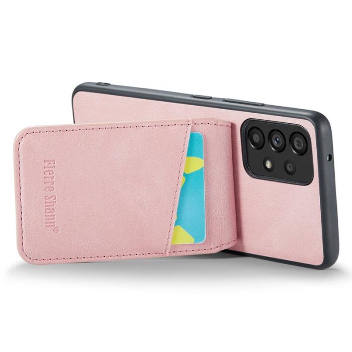 FIERRE SHANN - FIERRE SHANN Samsung Galaxy A33 5G Fodral PU Läder - Pink