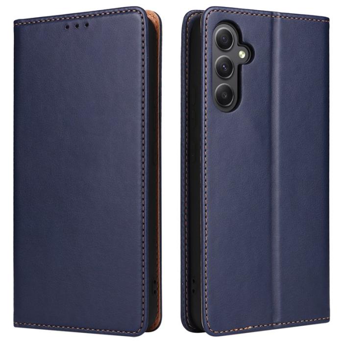 FIERRE SHANN - FIERRE SHANN Samsung Galaxy A34 5G Fodral PU Läder - Blå