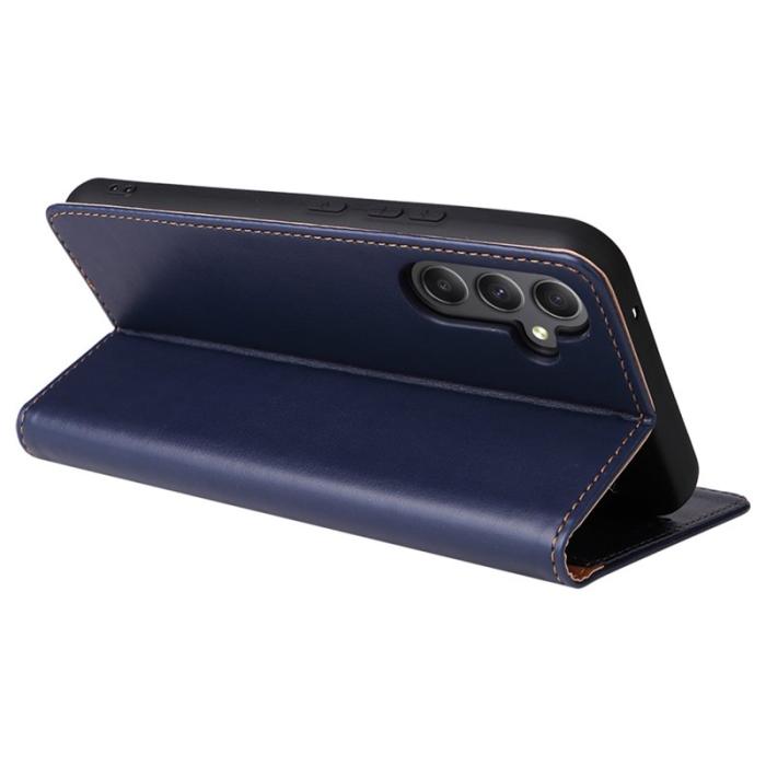 FIERRE SHANN - FIERRE SHANN Samsung Galaxy A34 5G Fodral PU Läder - Blå