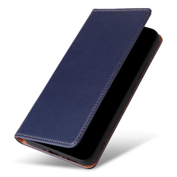 FIERRE SHANN - FIERRE SHANN Samsung Galaxy A34 5G Fodral PU Läder - Blå