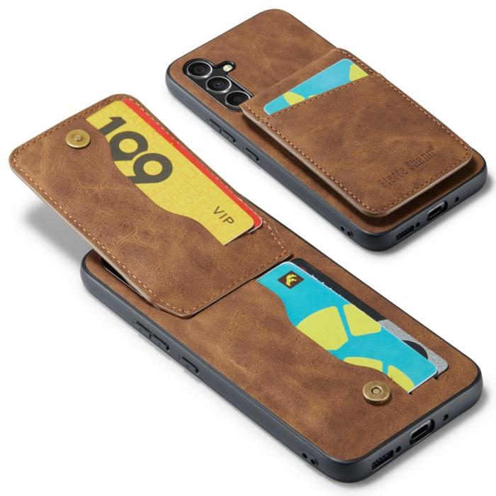 FIERRE SHANN - FIERRE SHANN Samsung Galaxy A34 5G Fodral PU Läder - Brun