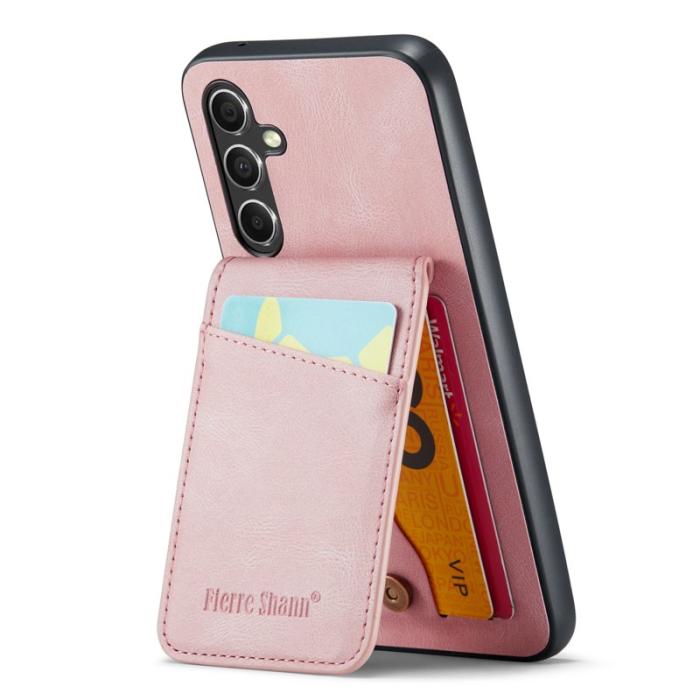 FIERRE SHANN - FIERRE SHANN Samsung Galaxy A34 5G Fodral PU Läder - Pink