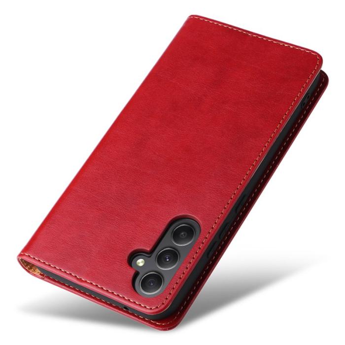 FIERRE SHANN - FIERRE SHANN Samsung Galaxy A34 5G Fodral PU Läder - Röd