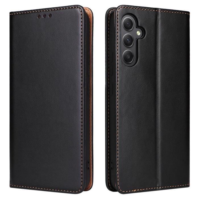 FIERRE SHANN - FIERRE SHANN Samsung Galaxy A34 5G Fodral PU Läder - Svart