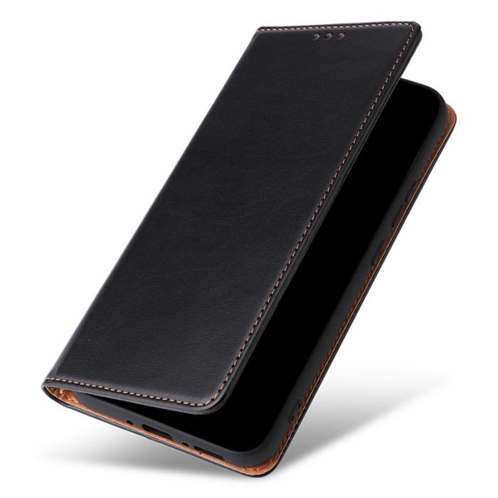 FIERRE SHANN - FIERRE SHANN Samsung Galaxy A34 5G Fodral PU Läder - Svart