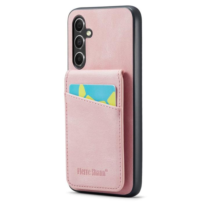 FIERRE SHANN - FIERRE SHANN Samsung Galaxy A34 5G Fodral Shockproof PU+TPU - Pink