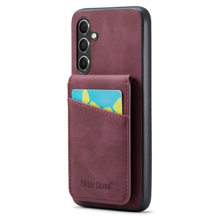 FIERRE SHANN - FIERRE SHANN Samsung Galaxy A34 5G Fodral Shockproof PU+TPU - Röd