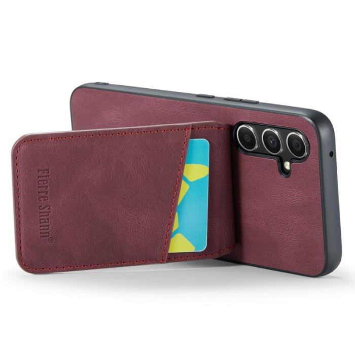 FIERRE SHANN - FIERRE SHANN Samsung Galaxy A34 5G Fodral Shockproof PU+TPU - Röd