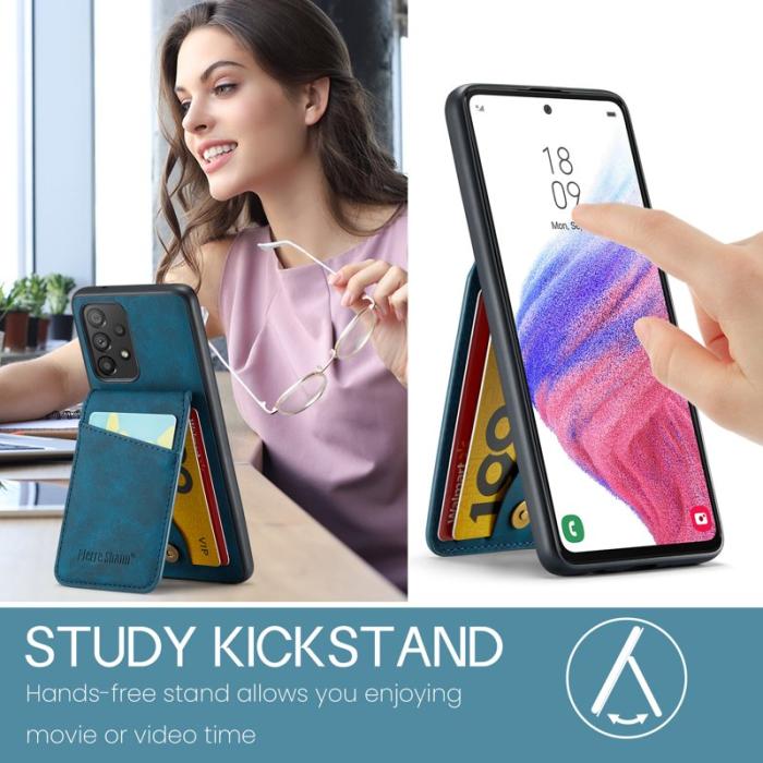 FIERRE SHANN - FIERRE SHANN Samsung Galaxy A53 Fodral Äkta läder - Blå