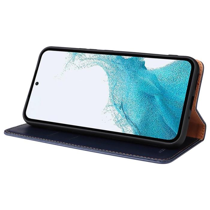 FIERRE SHANN - FIERRE SHANN Samsung Galaxy A54 5G Fodral PU Läder - Blå