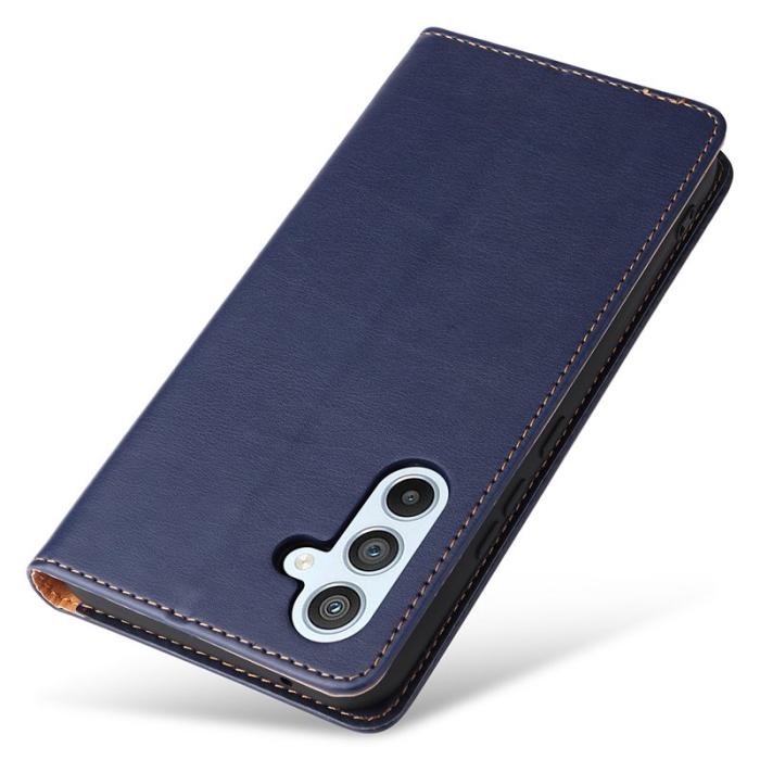 FIERRE SHANN - FIERRE SHANN Samsung Galaxy A54 5G Fodral PU Läder - Blå