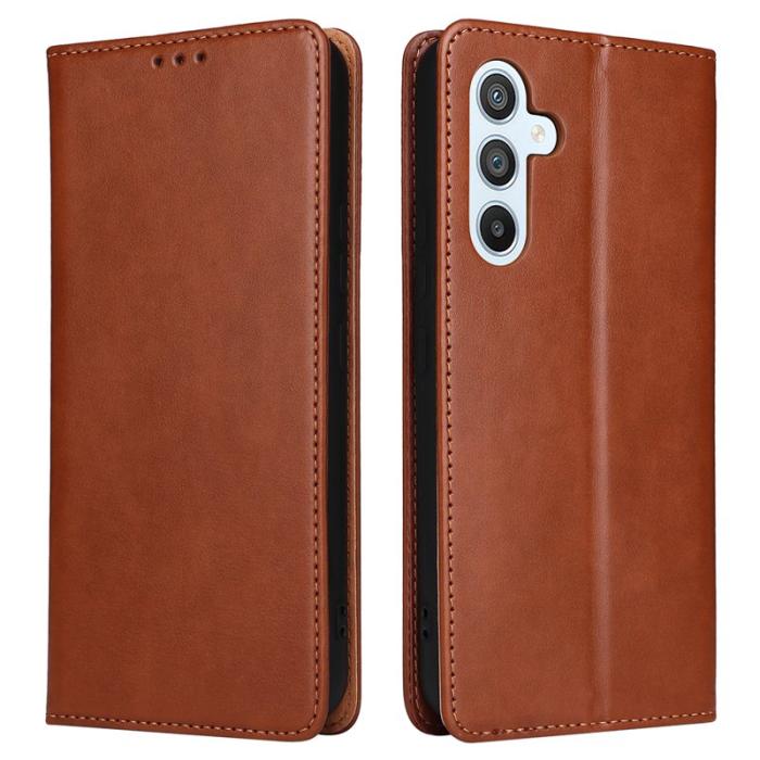 FIERRE SHANN - FIERRE SHANN Samsung Galaxy A54 5G Fodral PU Läder - Brun