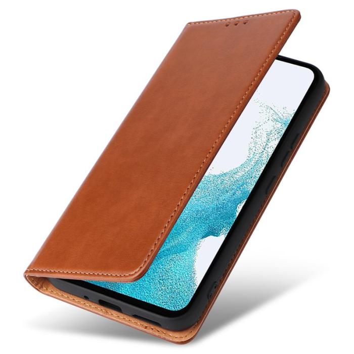 FIERRE SHANN - FIERRE SHANN Samsung Galaxy A54 5G Fodral PU Läder - Brun