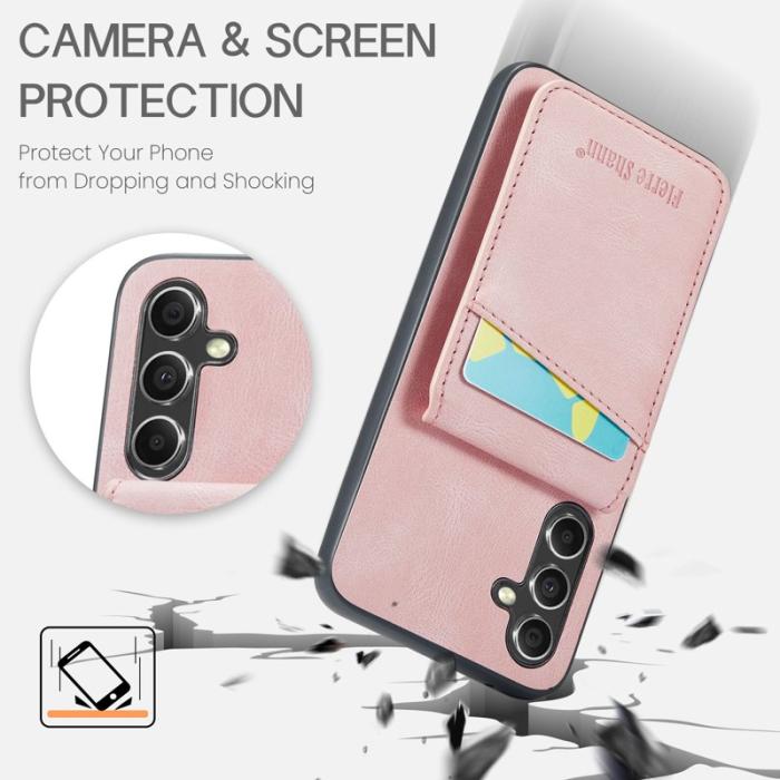 FIERRE SHANN - FIERRE SHANN Samsung Galaxy A54 5G Fodral PU Läder - Pink