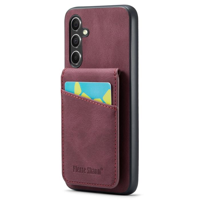 FIERRE SHANN - FIERRE SHANN Samsung Galaxy A54 5G Fodral PU Läder - Röd