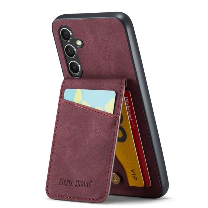 FIERRE SHANN - FIERRE SHANN Samsung Galaxy A54 5G Fodral PU Läder - Röd