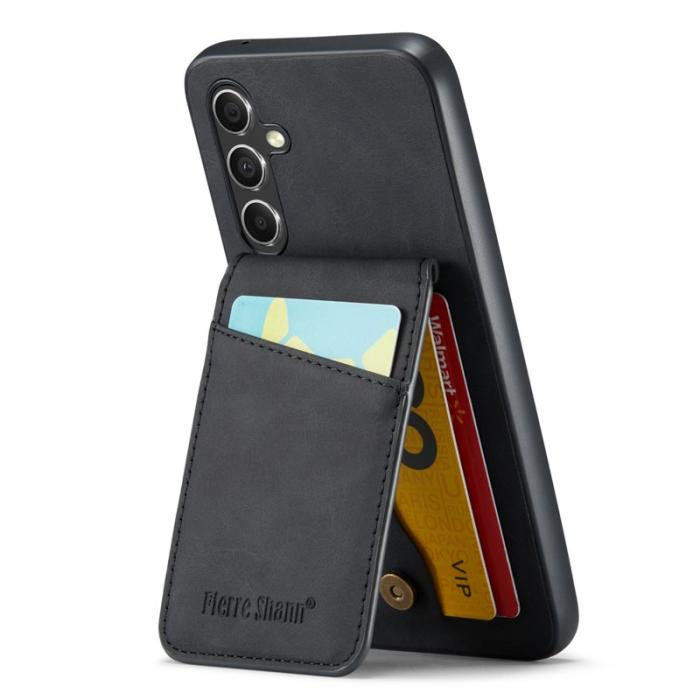 FIERRE SHANN - FIERRE SHANN Samsung Galaxy A54 5G Fodral PU Läder - Svart