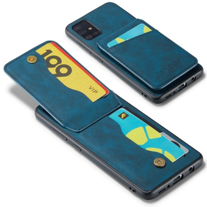 FIERRE SHANN - FIERRE SHANN Samsung Galaxy A71 5G Fodral PU Läder - Blå