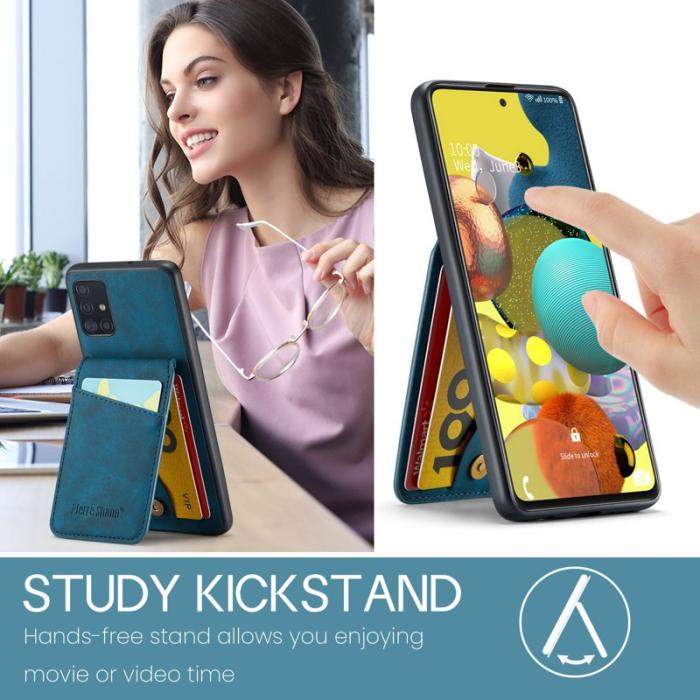 FIERRE SHANN - FIERRE SHANN Samsung Galaxy A71 5G Fodral PU Läder - Blå