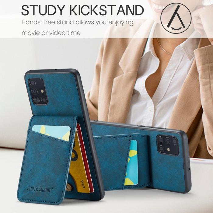 FIERRE SHANN - FIERRE SHANN Samsung Galaxy A71 5G Fodral PU Läder - Blå