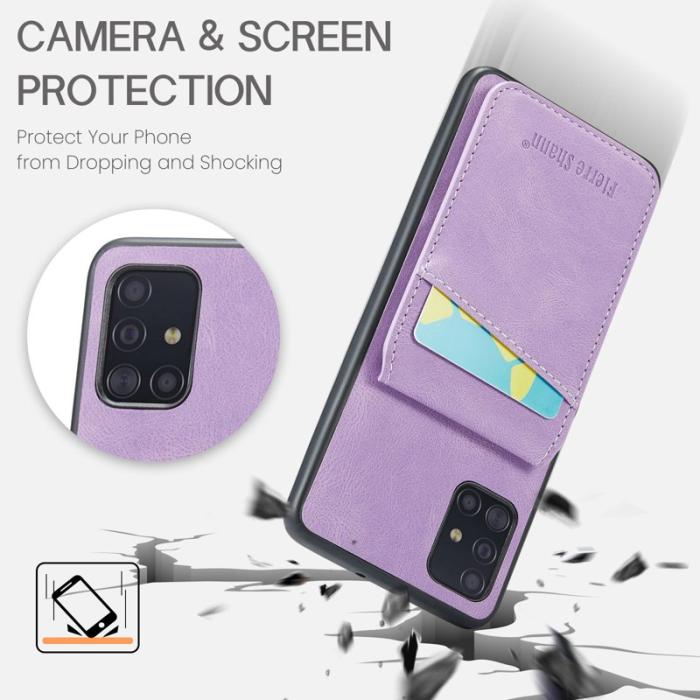 FIERRE SHANN - FIERRE SHANN Samsung Galaxy A71 5G Fodral PU Läder - Lila