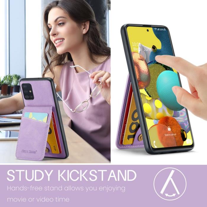 FIERRE SHANN - FIERRE SHANN Samsung Galaxy A71 5G Fodral PU Läder - Lila