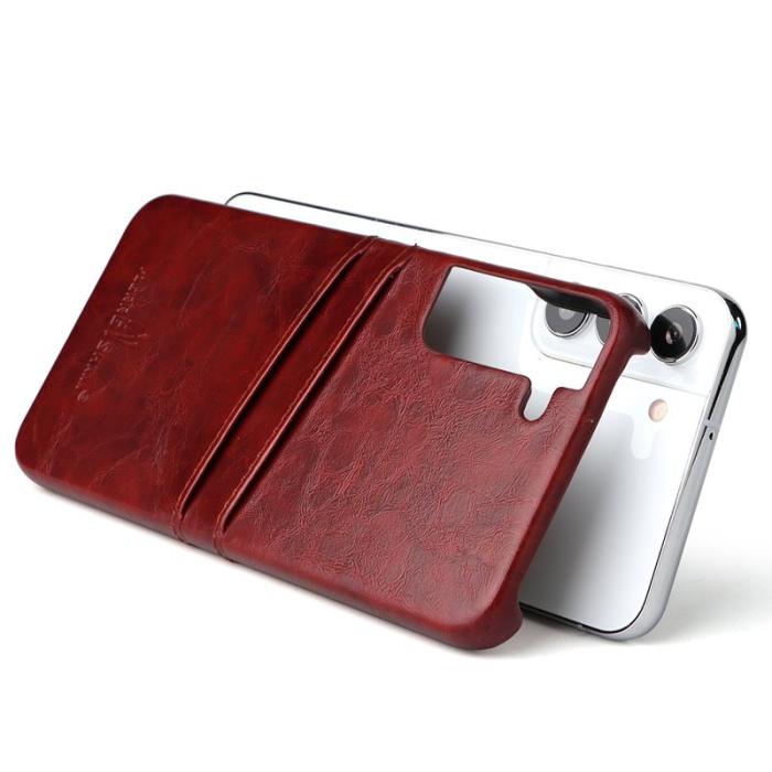 FIERRE SHANN - FIERRE SHANN Samsung Galaxy S22 5G Fodral - Äkta läder - Brun