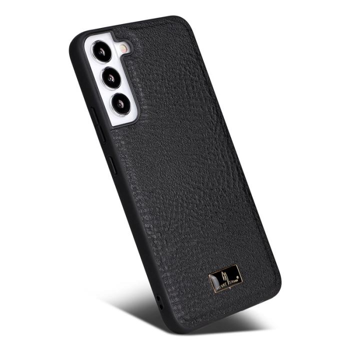 FIERRE SHANN - FIERRE SHANN Samsung Galaxy S22+ Fodral Äkta läder - Elefantgrå