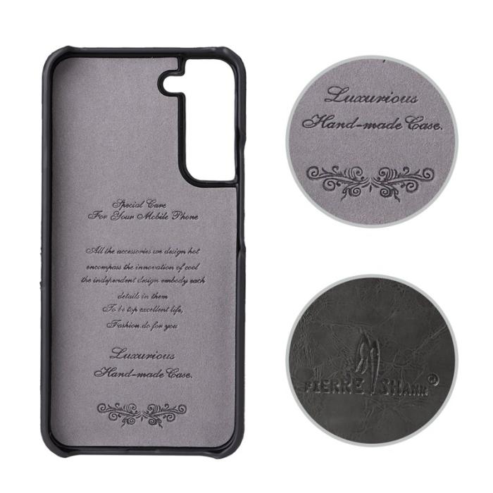 FIERRE SHANN - FIERRE SHANN Samsung Galaxy S22 Fodral Äkta läder - Grå