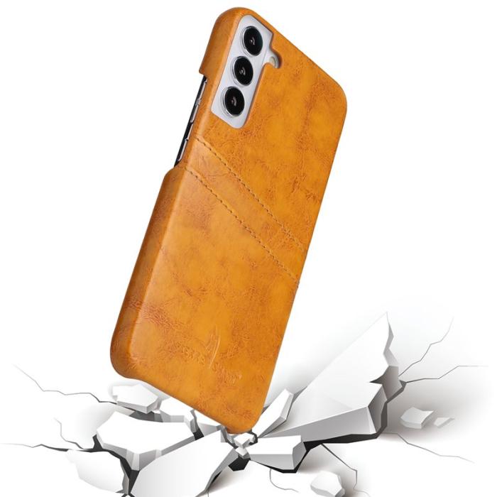 FIERRE SHANN - FIERRE SHANN Samsung Galaxy S22 Fodral Äkta läder - Orange