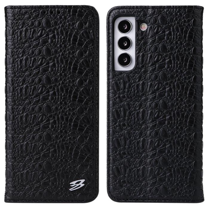 FIERRE SHANN - FIERRE SHANN Samsung Galaxy S22+ Fodral Äkta läder - Svart