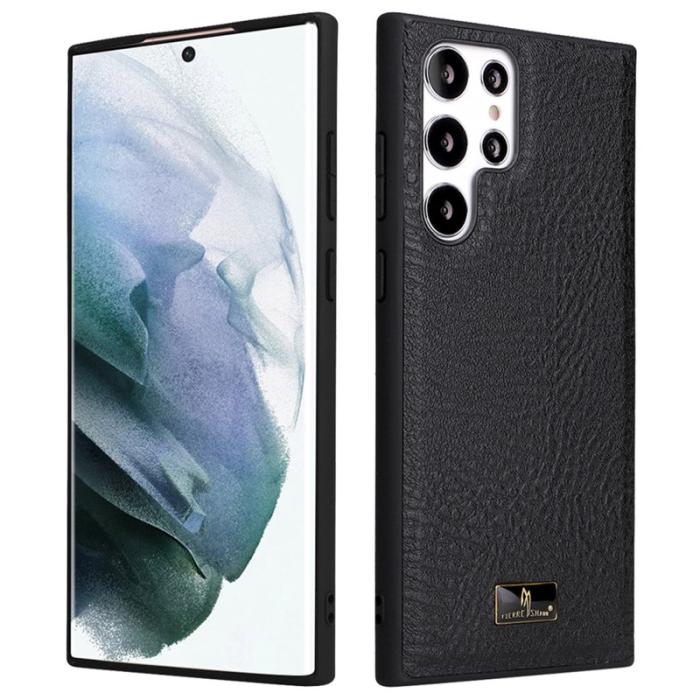 FIERRE SHANN - FIERRE SHANN Samsung Galaxy S22 Ultra Fodral Äkta läder - Elefantgrå