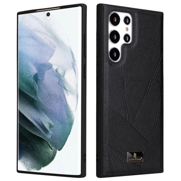 FIERRE SHANN - FIERRE SHANN Samsung Galaxy S22 Ultra Fodral Äkta läder - Vit