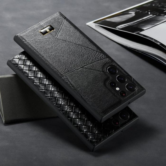 FIERRE SHANN - FIERRE SHANN Samsung Galaxy S22 Ultra Fodral Äkta läder - Vit