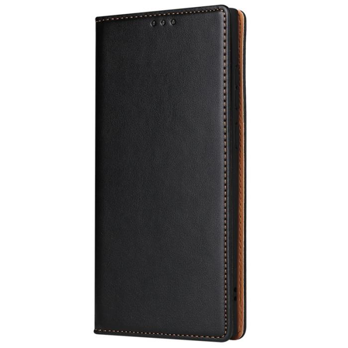 FIERRE SHANN - FIERRE SHANN Samsung Galaxy S22 Ultra Fodral PU Läder - Svart