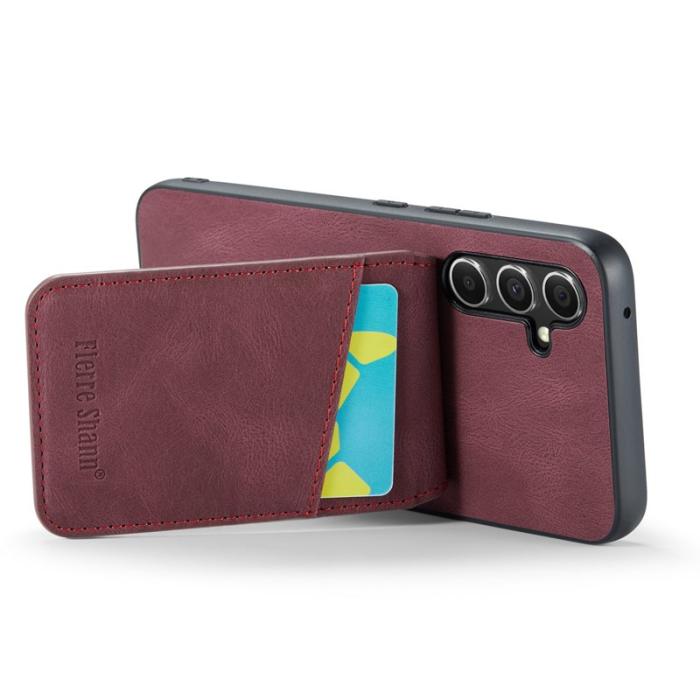 FIERRE SHANN - FIERRE SHANN Samsung Galaxy S23 FE Fodral PU Läder - Röd